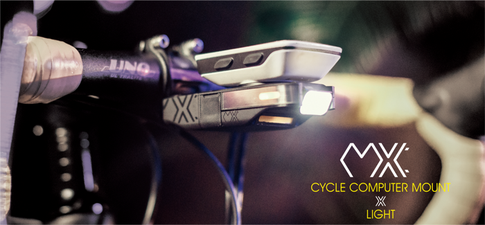 Moon MX: Cycle Computer Mount / Integrated 400 Lumens Front White Light