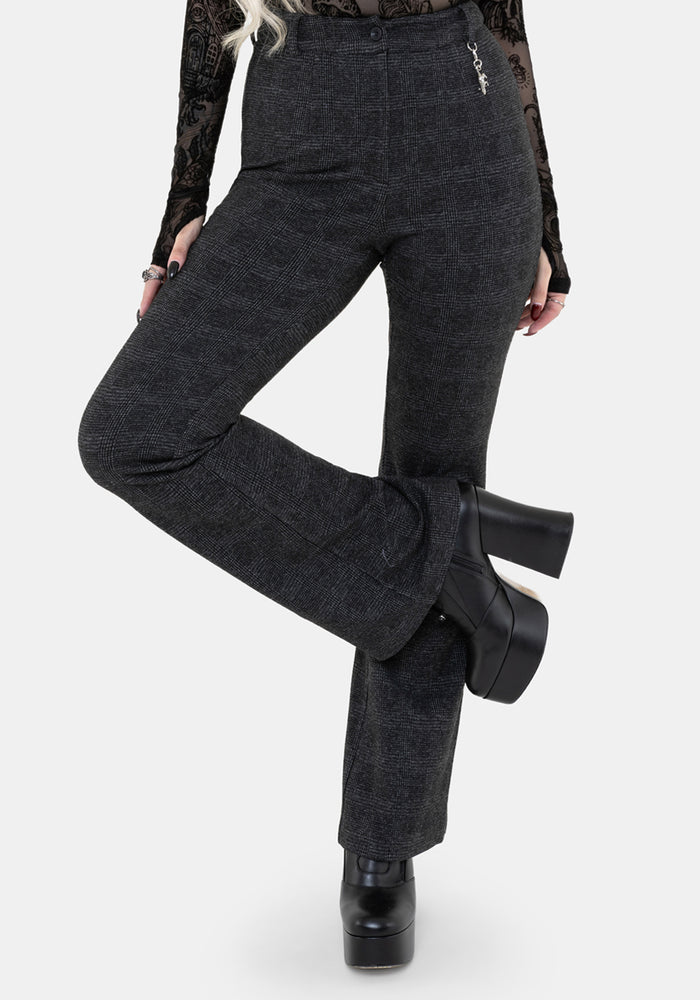 Moura Check Fit And Flare Trouser With Charm