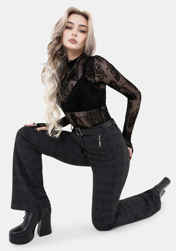 Moura Check Fit And Flare Trouser With Charm