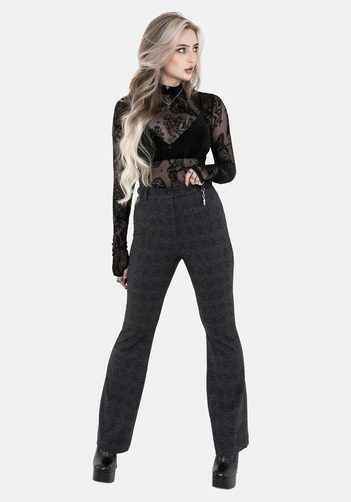 Moura Check Fit And Flare Trouser With Charm