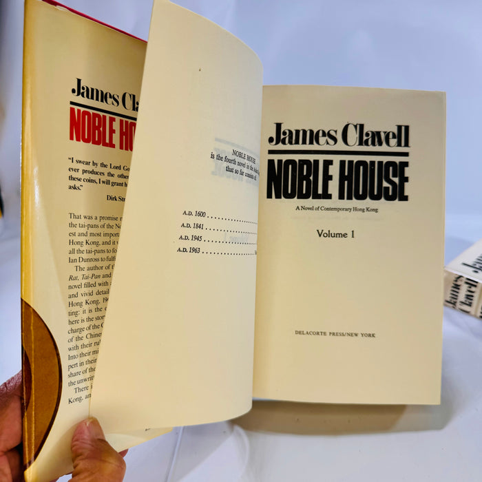 Noble House Volume One & Two by James Clavell 1981 Delecort Press
