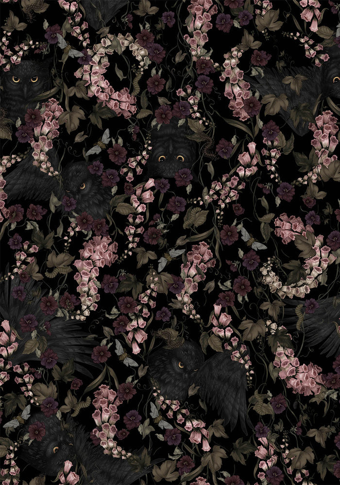 Noctua Owl Foxglove Printed Button Up Cami Mini Dress