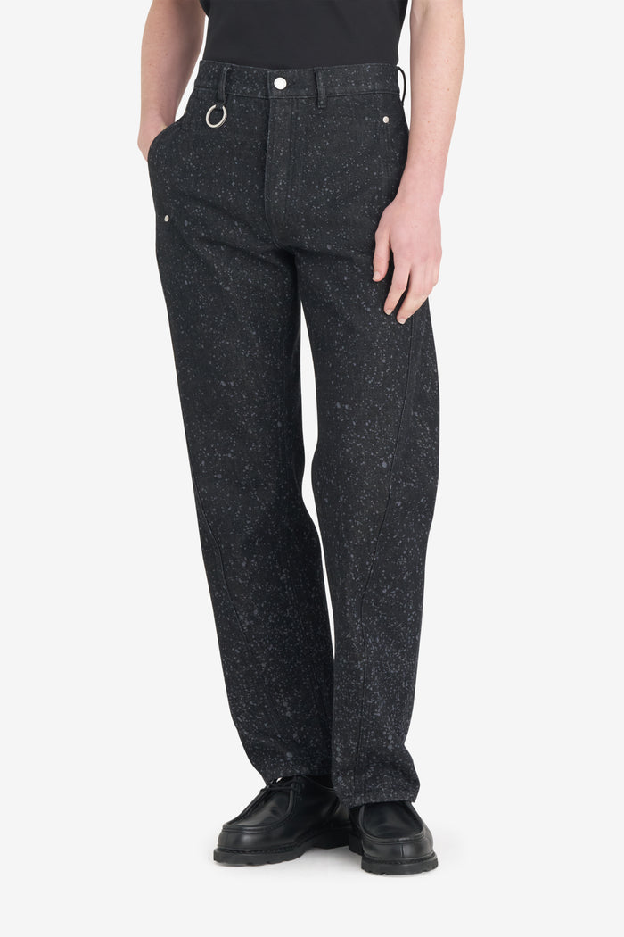 TWIST SEAM JEANS DOTTED 42 / BLACK