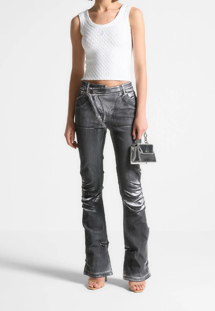 oil-print-tacked-fit-and-flare-jeans-white-grey