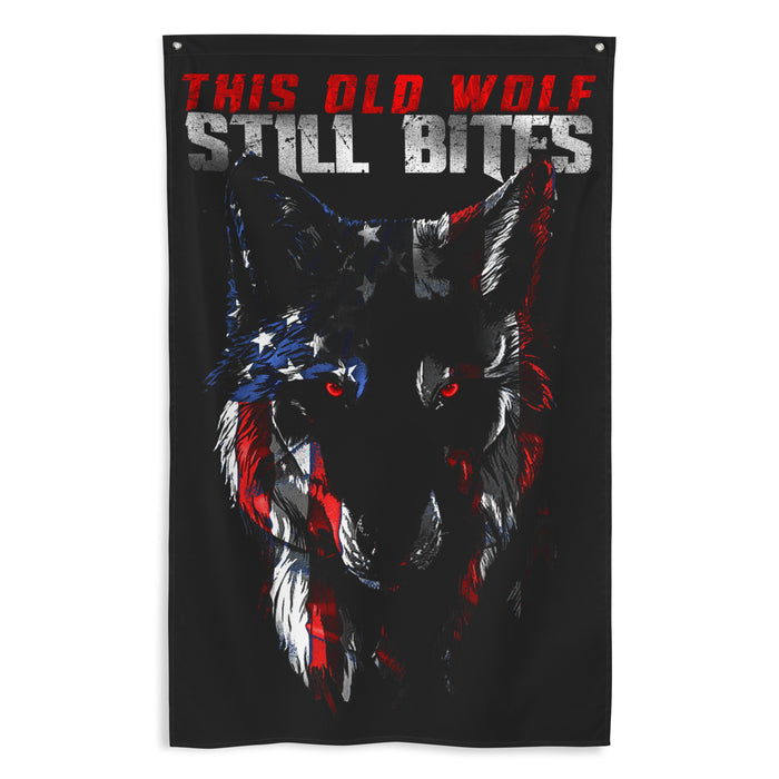 Old Wolf 2.0 Wall Flag