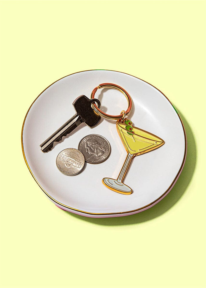 Olive Dirty Martini Enamel Keychain