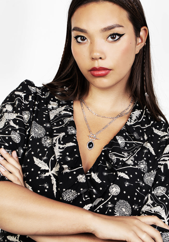 Ouroboros Black Onyx Multi Chain Necklace
