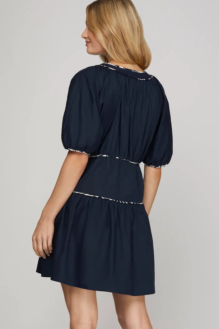 Outdoor Party Tiered Dress-Navy-SMALL-Cute-Trendy-Shop-Womens-Boutique-Clothing-Store
