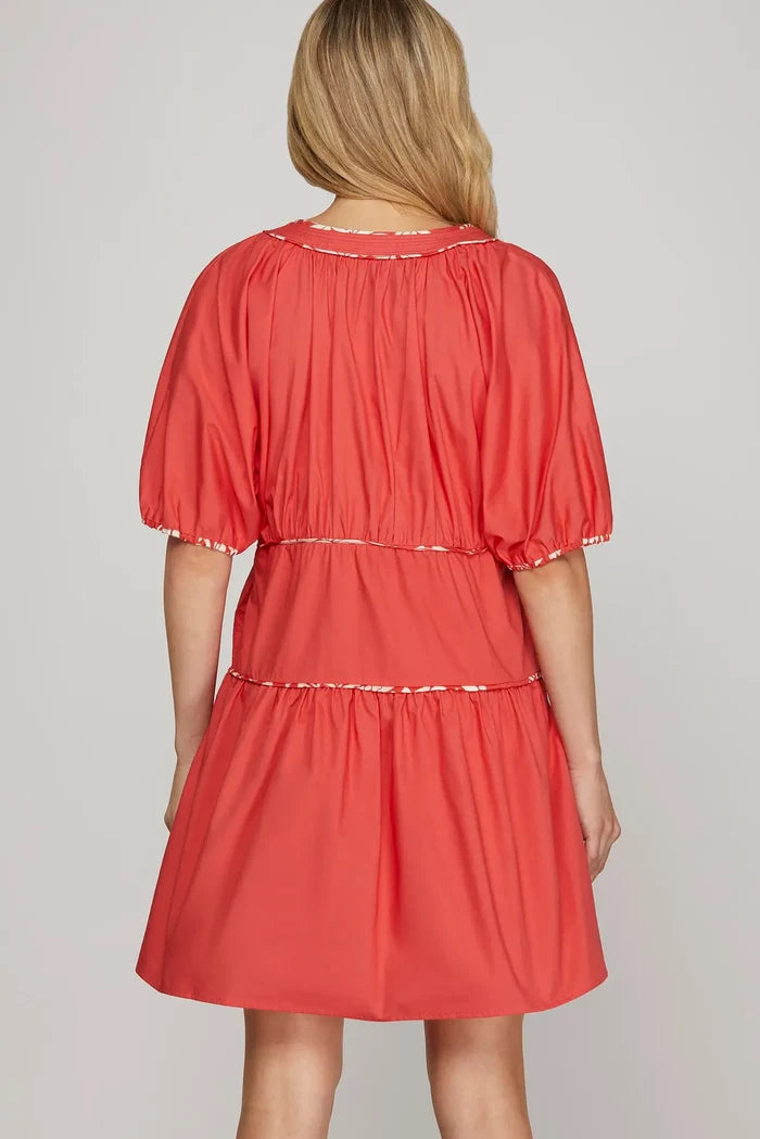 Outdoor Party Tiered Dress-Red-SMALL-Cute-Trendy-Shop-Womens-Boutique-Clothing-Store