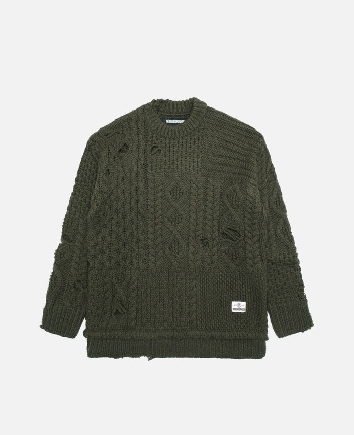 Patchwork Savage Sweater (Olive)