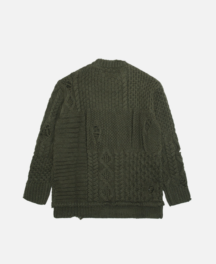 Patchwork Savage Sweater (Olive)