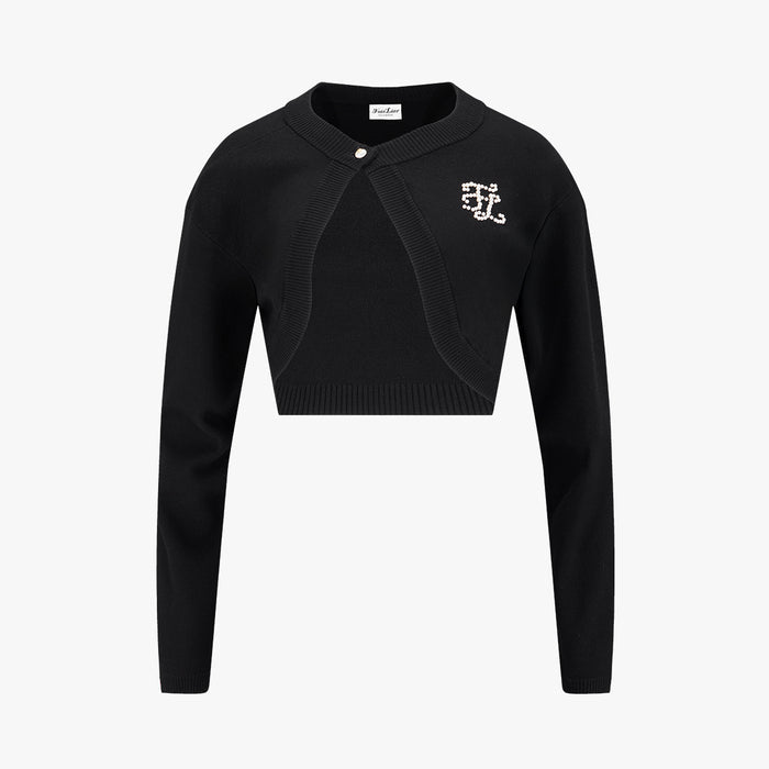 Pearl Logo Bolero Cardigan (Black)