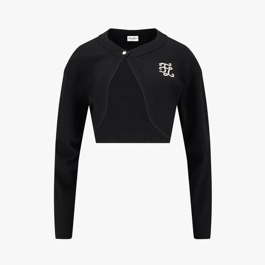 Pearl Logo Bolero Cardigan (Black)