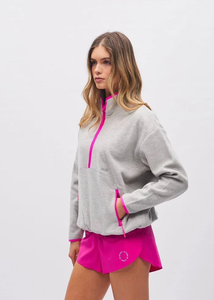 Pennie Half Zip Grey Marl