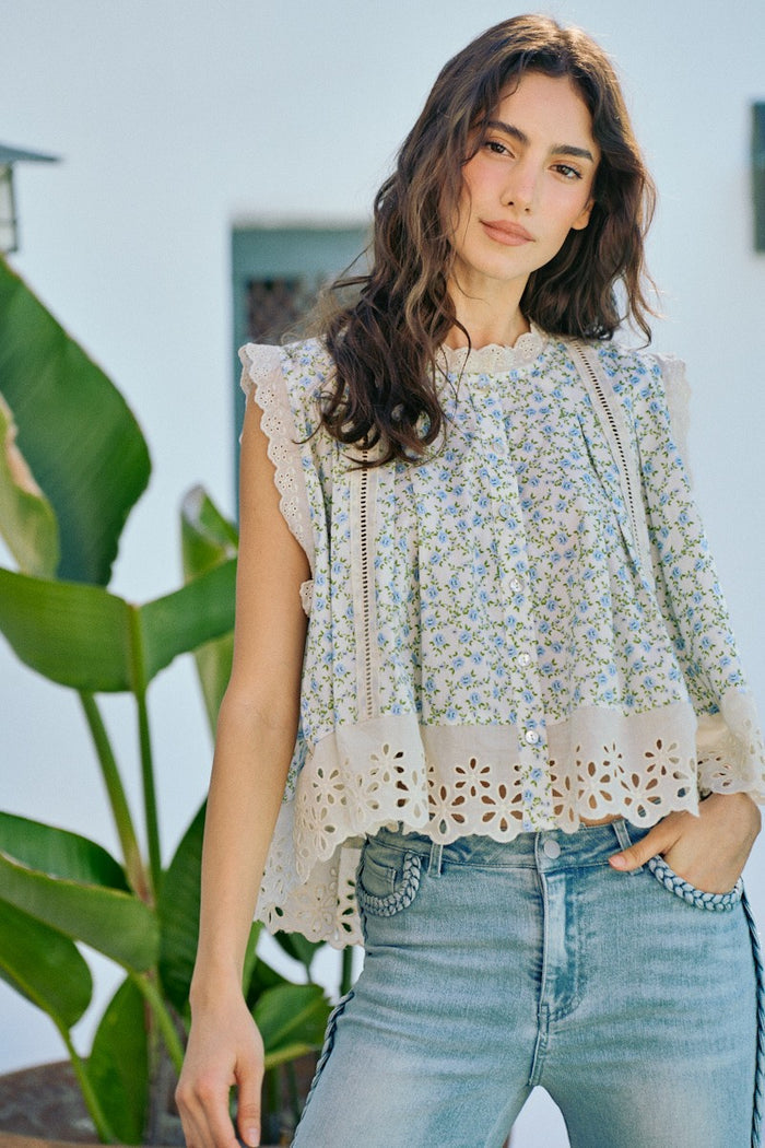 Perfect Pairing Floral Button Top-Cute-Trendy-Shop-Womens-Boutique-Clothing-Store