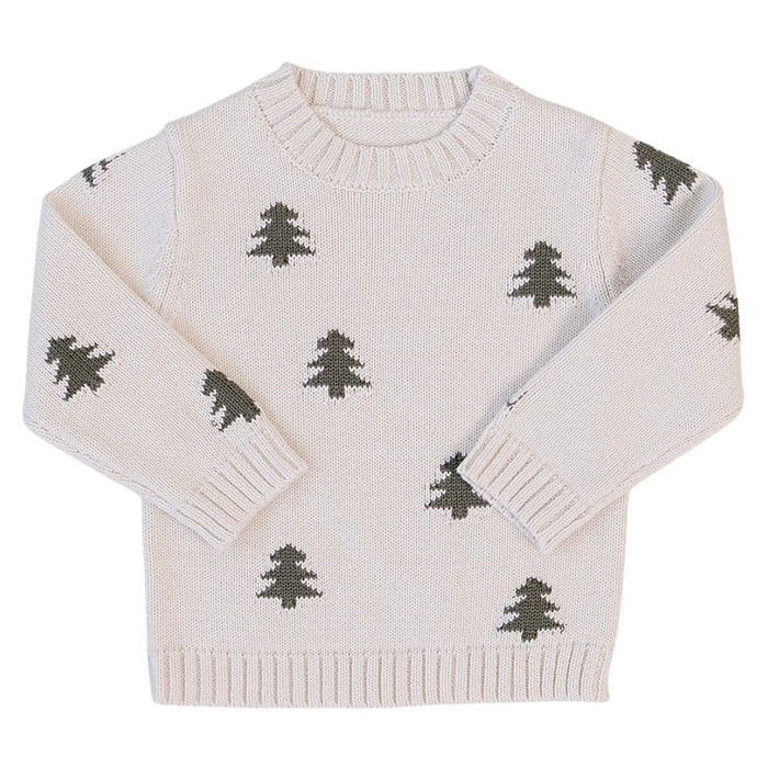 Pine Tree Knit Baby Sweater