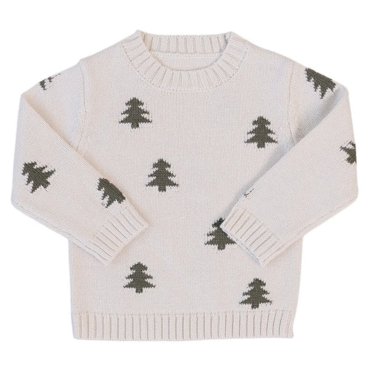 Pine Tree Knit Baby Sweater