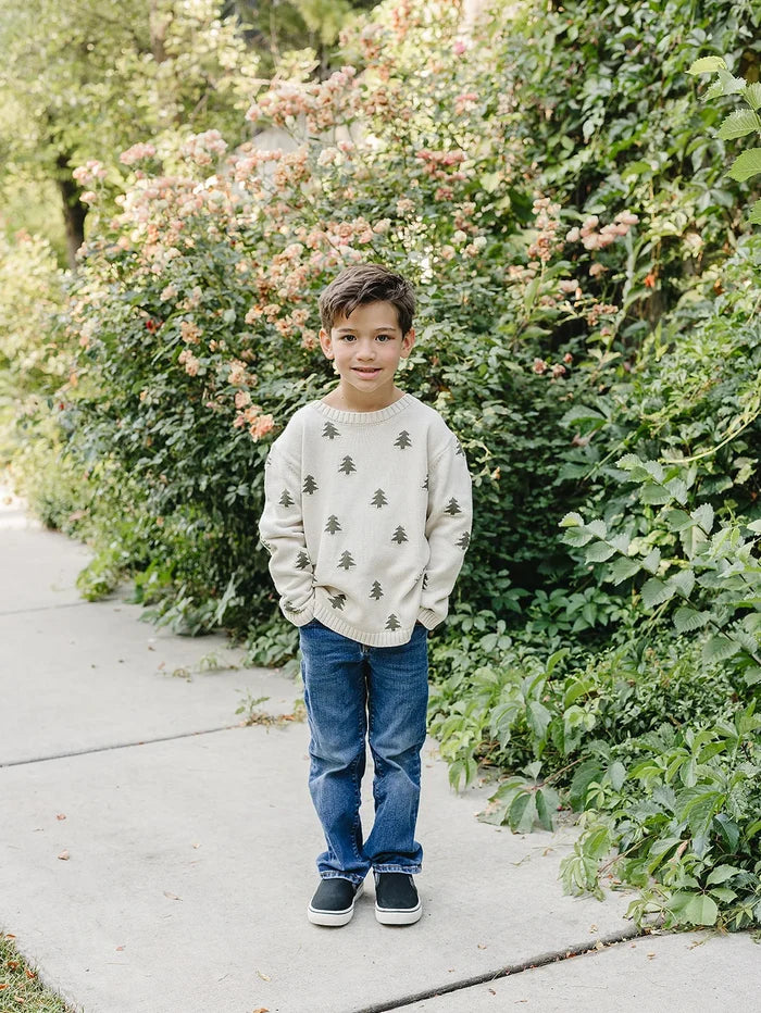 Pine Tree Knit Baby Sweater