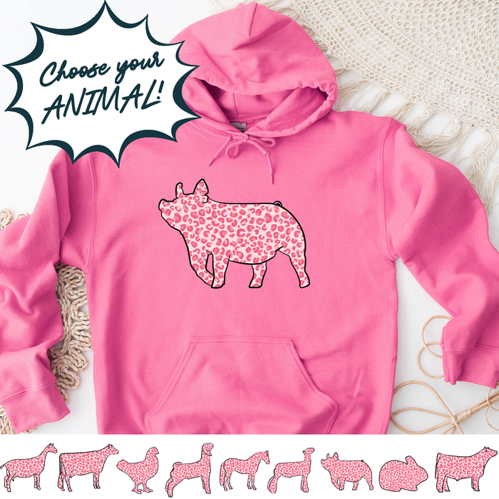 Pink Cheetah Animals - Choose your animal – Hoodie
