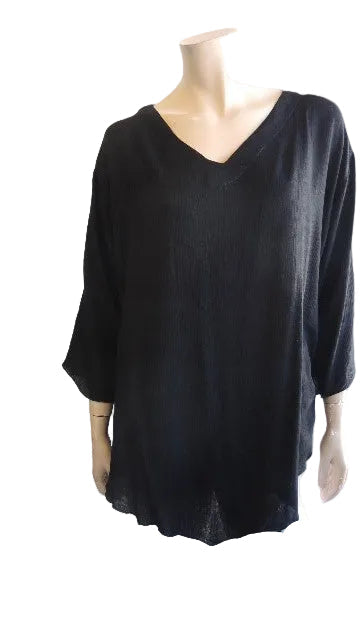 Plain Crinkle Rayon Top (Pink or Black)