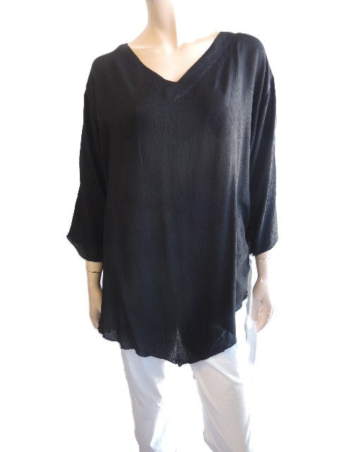 Plain Crinkle Rayon Top (Pink or Black)
