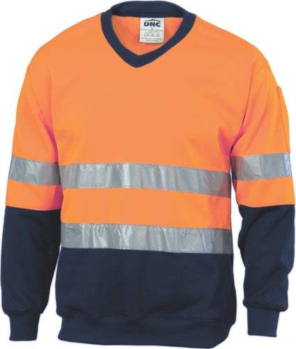 Polyester Cotton Hi Vis Two Tone Sloppy Joe With R/Tape V-neck 3921
