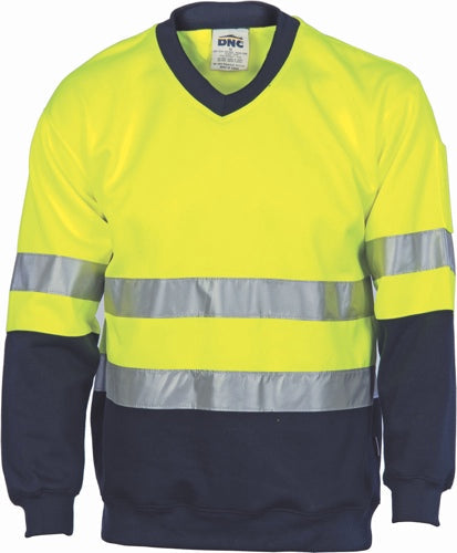 Polyester Cotton Hi Vis Two Tone Sloppy Joe With R/Tape V-neck 3921