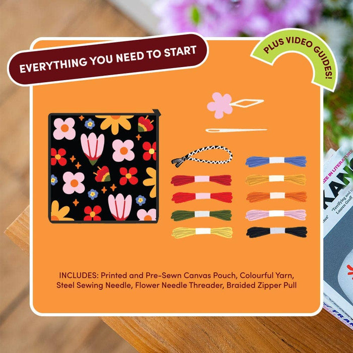 Pop Art Retro Flower NeedlePoint Kit Included