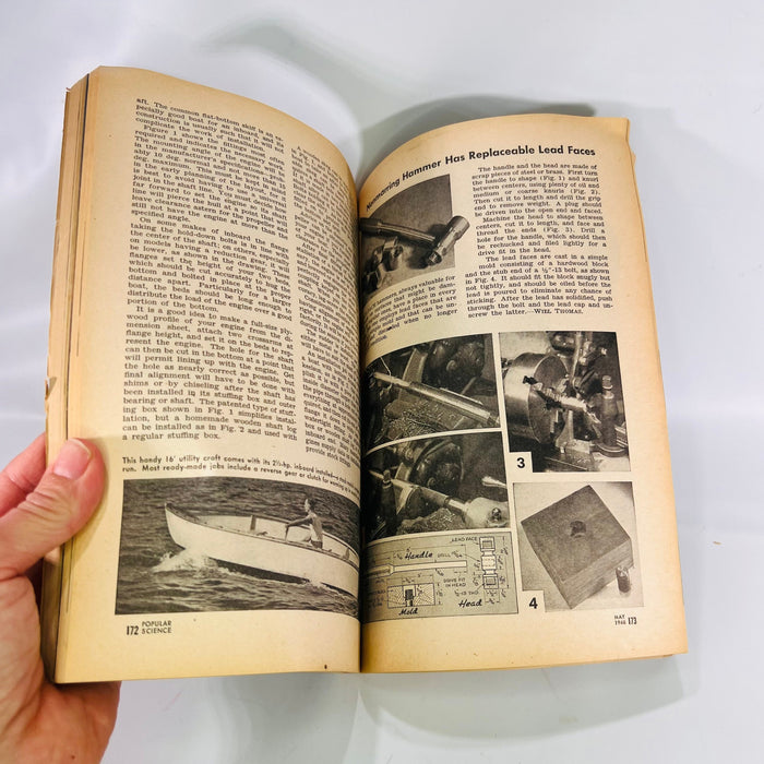Popular Science Monthly May 1946 Volume 148 Number 5 Cover Art by Ray Pioch Aviation Auto Inventions Shop Craft Vintage Articles Advertising