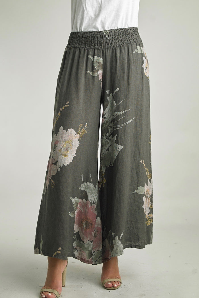 Reba Print Palazzo Pant in Brown