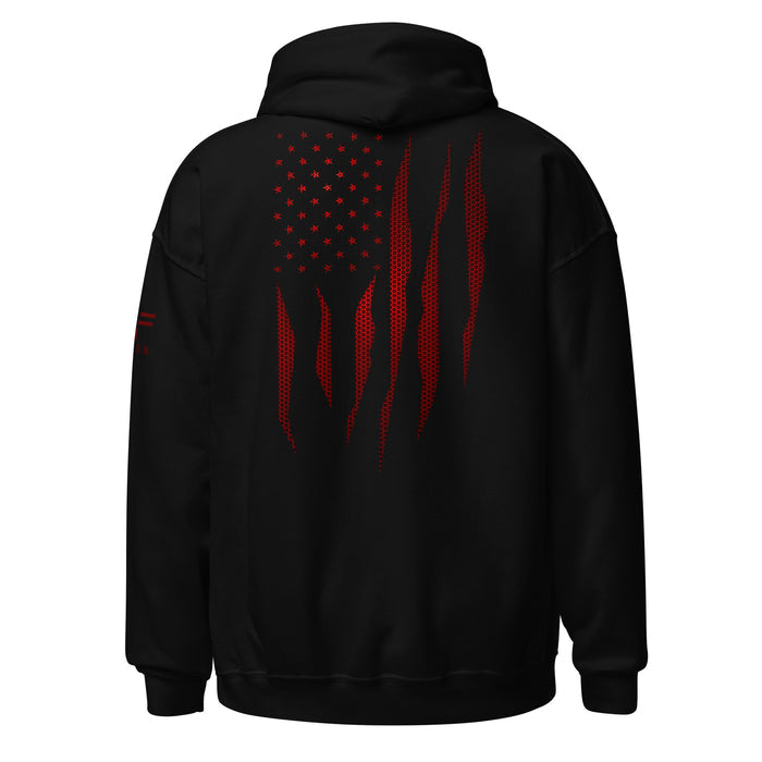 Red Carbon Onyx American Flag Hoodie