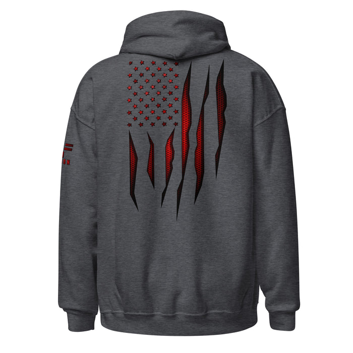 Red Carbon Onyx American Flag Hoodie