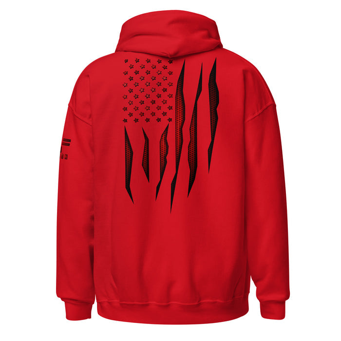 Red Carbon Onyx American Flag Hoodie