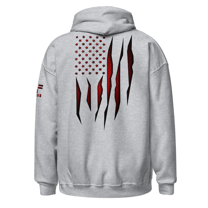 Red Carbon Onyx American Flag Hoodie