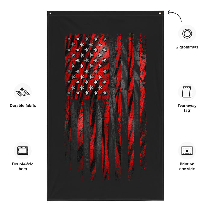 Red Tiger American Flag Wall Flag