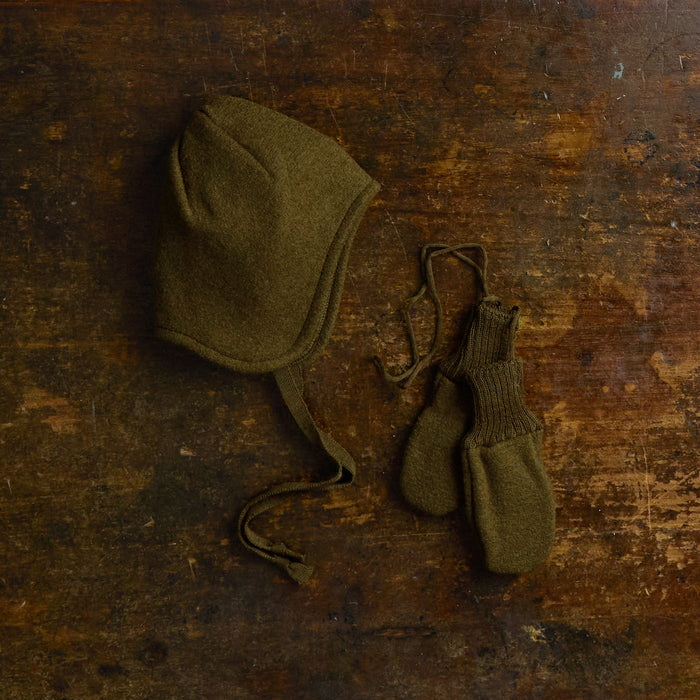 Reed Baby & Kids Mittens - Boiled Merino Wool -  Seaweed