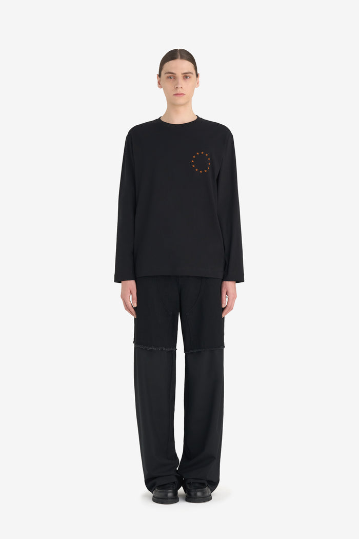 REGULAR T-SHIRT LONG SHIRT EUROPA XXS / BLACK