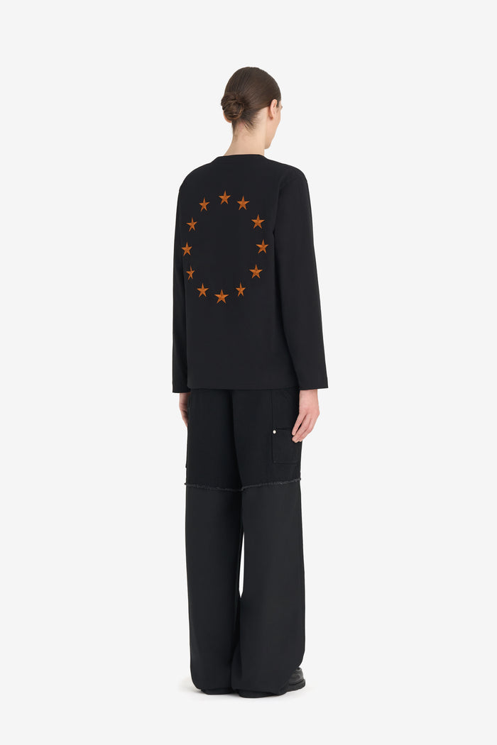 REGULAR T-SHIRT LONG SHIRT EUROPA XXS / BLACK