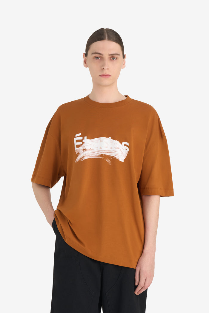 RELAX T-SHIRT SMUDGED LOGO XXS / CAMEL