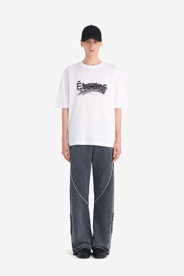 RELAX T-SHIRT SMUDGED LOGO XXS / WHITE