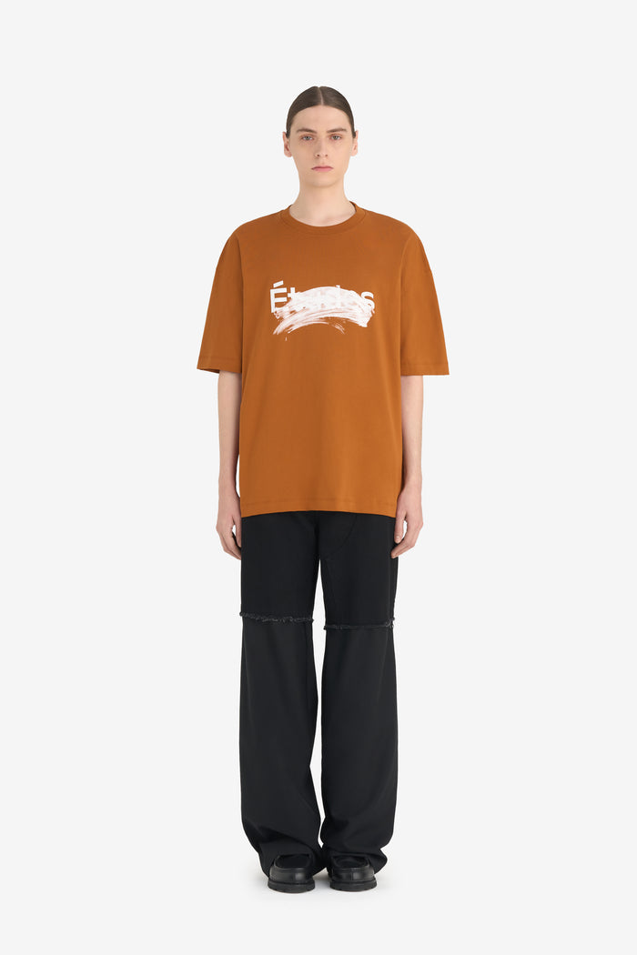 RELAX T-SHIRT SMUDGED LOGO XXS / CAMEL