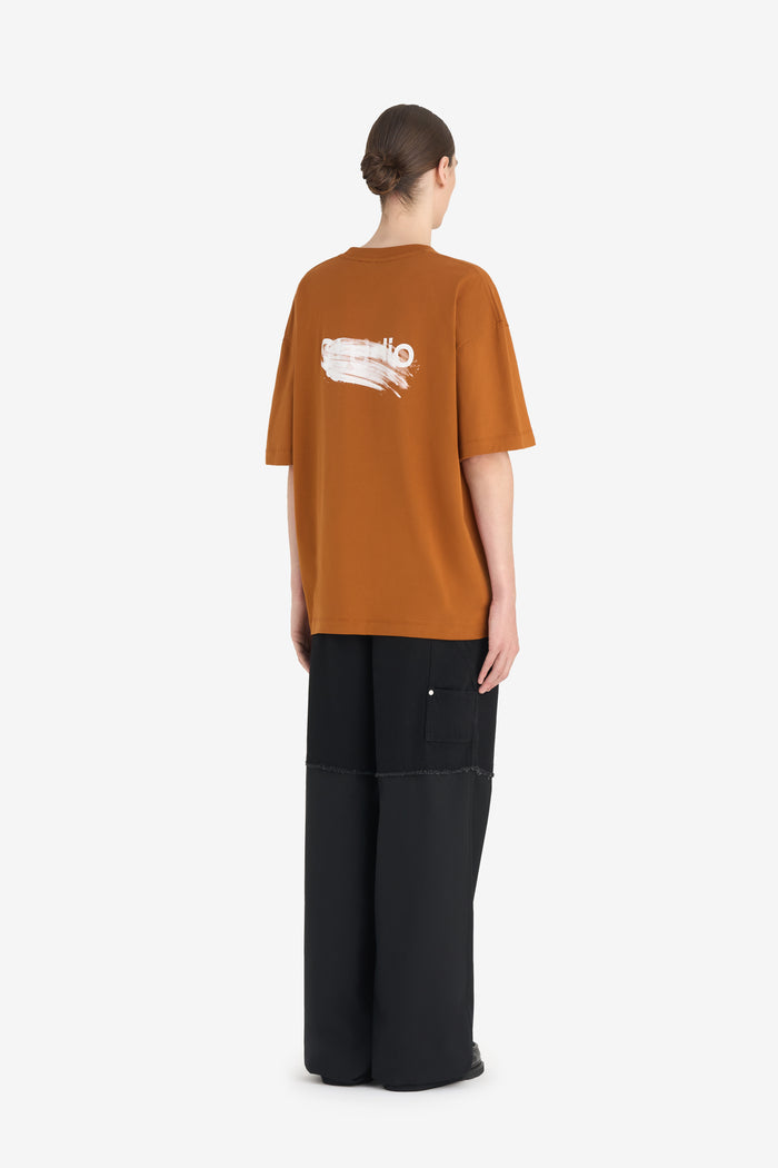 RELAX T-SHIRT SMUDGED LOGO XXS / CAMEL