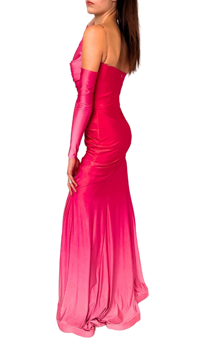 Dekolte Rhinestone Embellished Pink Ombre Gown - Runway Catalog