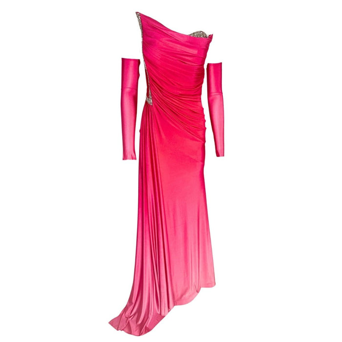 Dekolte Rhinestone Embellished Pink Ombre Gown - Runway Catalog