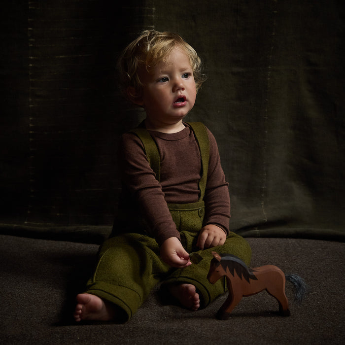 River Baby & Kids Pocket Dungarees - Boiled Merino Wool - Seaweed