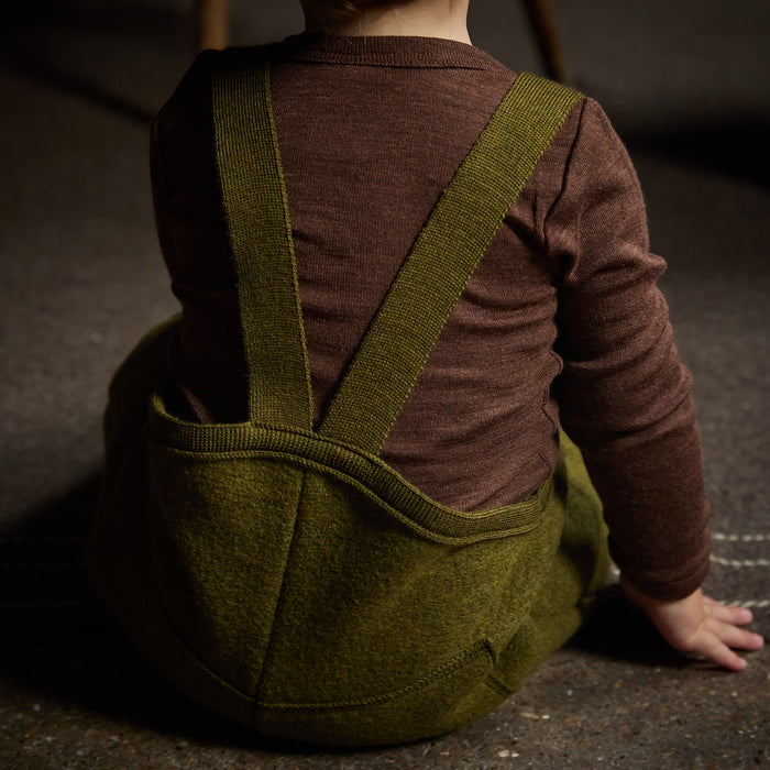 River Baby & Kids Pocket Dungarees - Boiled Merino Wool - Seaweed