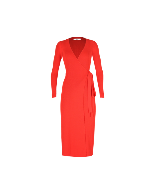 ROMA WRAP DRESS RED