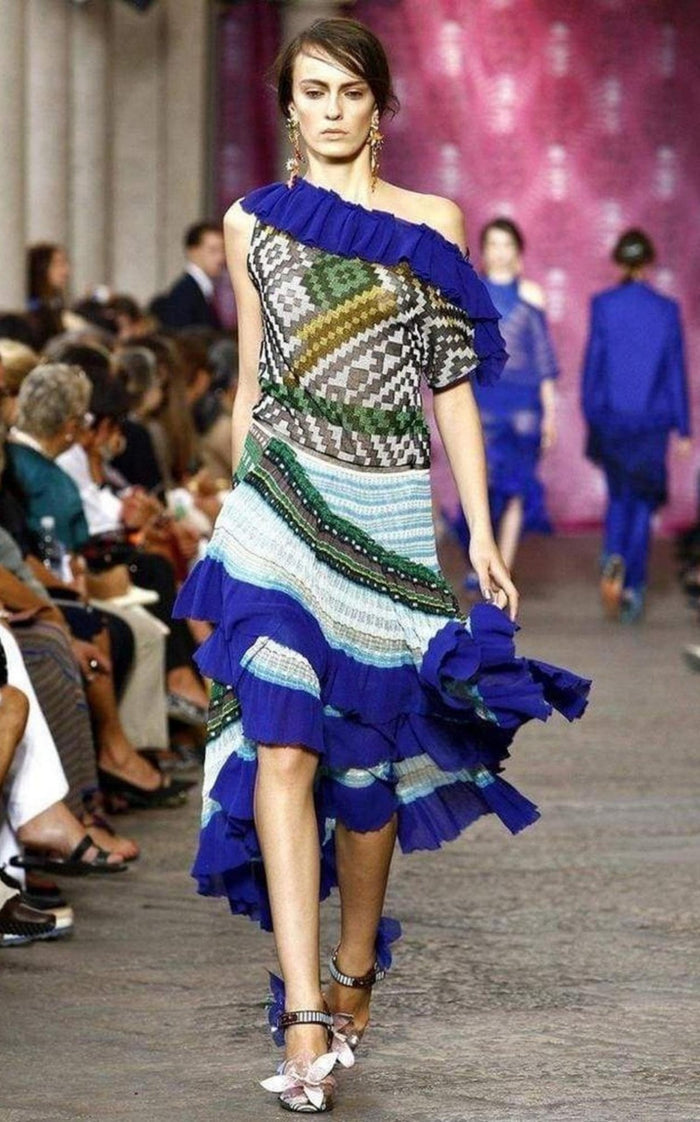 Missoni Roude Ruffled Crochet Knit Dress - Runway Catalog
