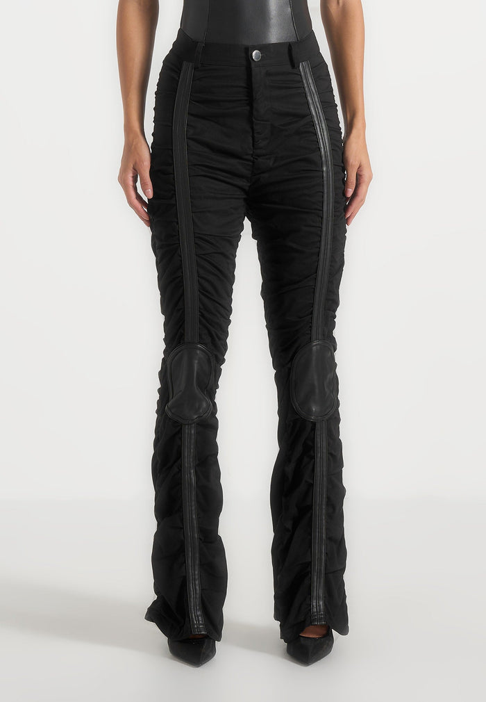 ruched-trousers-with-knee-patch-black