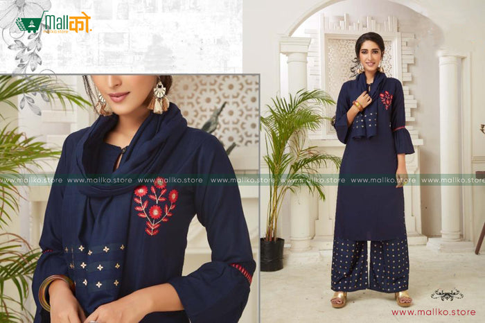 Kurti, Palazzo & Dupatta Set – Multiple Colors
